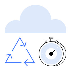 cloud computing efficiency with recycling and time vector image