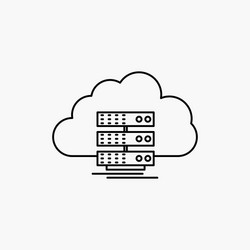 cloud storage computing data flow line icon vector image