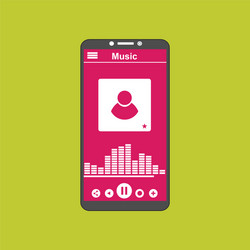 media player application app template with flat vector image
