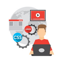 software developer and programmer vector image