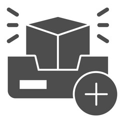 3d project solid icon add modelling vector image