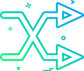 arrow direction intersecting right two icon design vector image