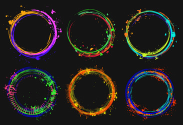 set of design elements circular frames vector image