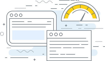 web browser window with speedometer testing vector image