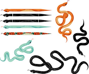 a set for creating an object brush in graphics vector image