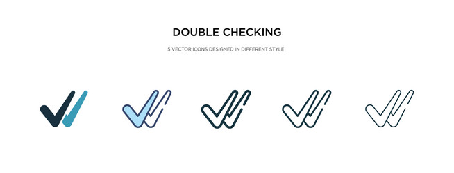 double checking icon in different style two vector