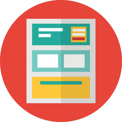landing and web site symbol on red background vector image