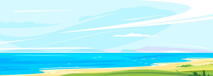 Panorama seacoast vector