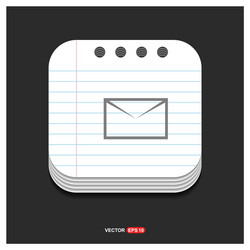 send mail icon gray on notepad style vector image