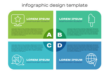 set line speech bubble with airplane map pointer vector image