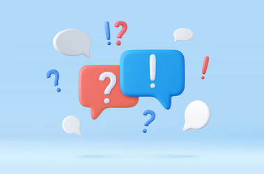 3d qa speech bubble vector