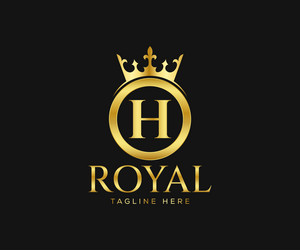 luxurious royal h letter logo design Vector Image