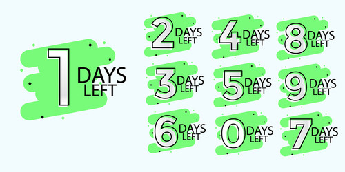 abstract number days left symbol design vector image