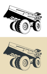 Huge dump truck blueprints Royalty Free Vector Image