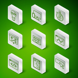 set line ui or ux design web development front vector image