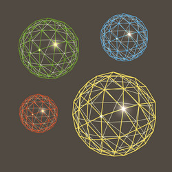 Abstract Blue Outline Globe Sphere Background Vector Image