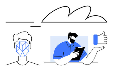 artificial intelligence facial recognition vector image