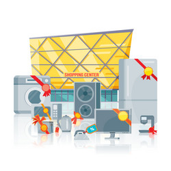 big sale in electronics store flat concept vector