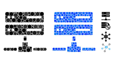 database connection mosaic icon circle dots vector image