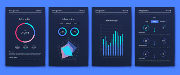 Graphics infographics with mobile phone template vector