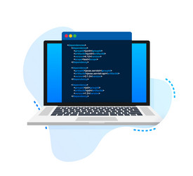laptop coding pattern web developer vector image