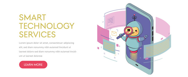 virtual assistant robot website or mobile vector image
