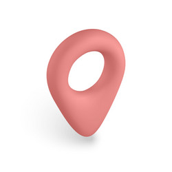 3d red pin point marker with shadow location icon vector image