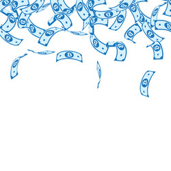 bitcoin internet currency notes falling floating vector image