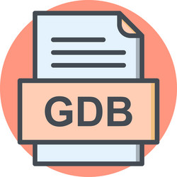 gdb file document icon vector image
