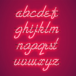 Glowing Red Neon Script Font vector image