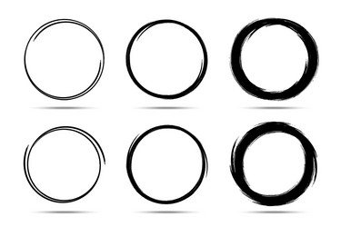Set of black abstract halftone circle frame logo Vector Image