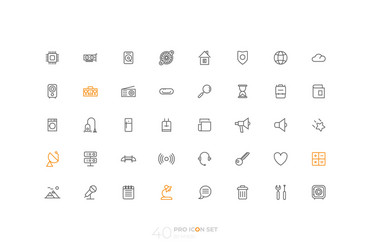 Line art simple icon set for web and applications vector