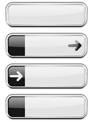 White buttons with black tags menu interface vector