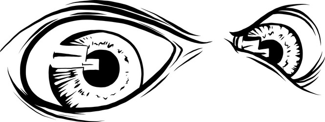 A creature animal eyes design vector