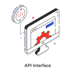 API Interface Isometric Icon vector image