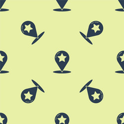 blue map pointer with star icon isolated seamless vector image