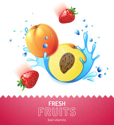 Bright fruit background vector