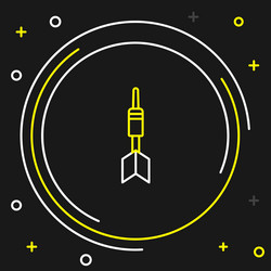 line dart arrow icon isolated on black background vector image