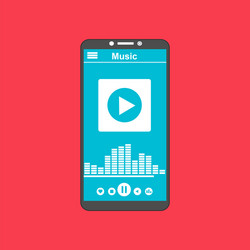 media player application app template with flat vector image