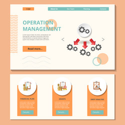 operation management flat landing page website vector image