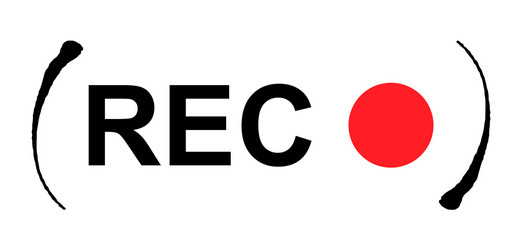 recording sign button red app panel rec symbol vector image
