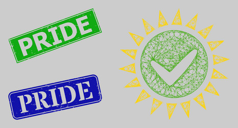 rubber pride imprints and network push yes mesh vector image