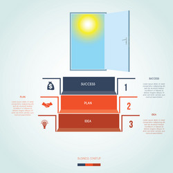 Template infographics steps staircase to open vector