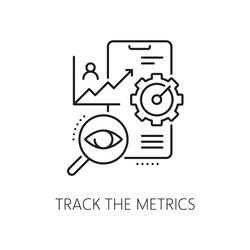 track the metrics web app develop line icon vector image