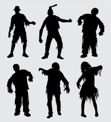 Zombie Horror Silhouette Collection Vector Image