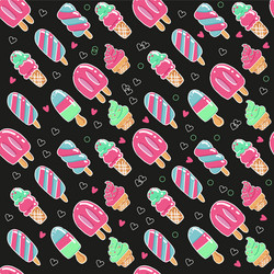 cute summer hand drawn seamless pattern with ice vector