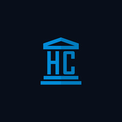hc initial logo monogram with simple courthouse vector image