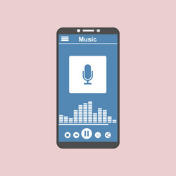 media player application app template with flat vector