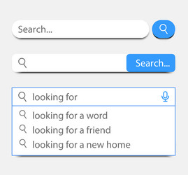 search bar element with different design vector image