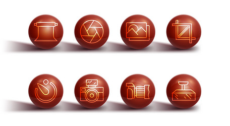 set line empty photo studio camera timer picture vector image